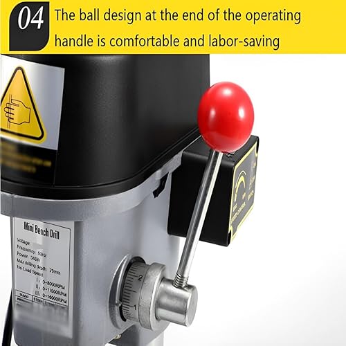 Miniatura 6 de Mini prensa de taladro de banco, 110 V 340 W 3 velocidades portátil de taladro de 3 velocidades, herramienta de reparación de perforación artesanal