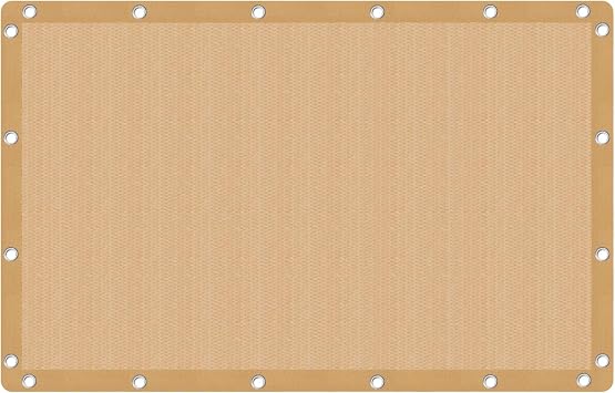 VICLLAX 90% Shade Fabric Sun Shade Cloth with Reinforced Grommets, Outdoor Sun Screen Fabric for Outdoor Patio Garden Pergola Cover Canopy 6x10 FT, Wheat