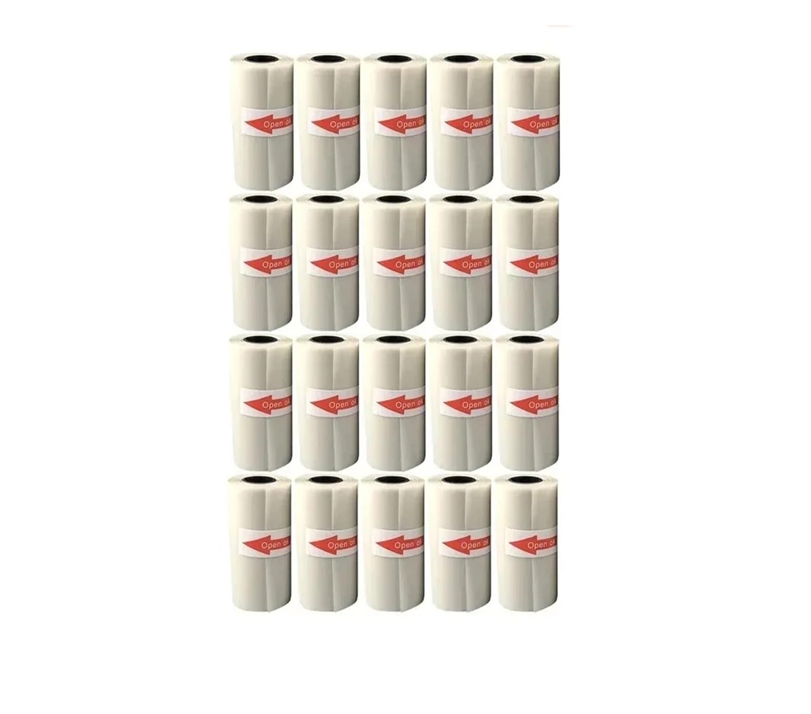 Rolka papieru do drukarek fotograficznych, Rolka papieru termicznego 57x25mm przezroczysta samoprzylepna do mikrodrukarki termicznej 1-20 szt.(20PCS Transparent)