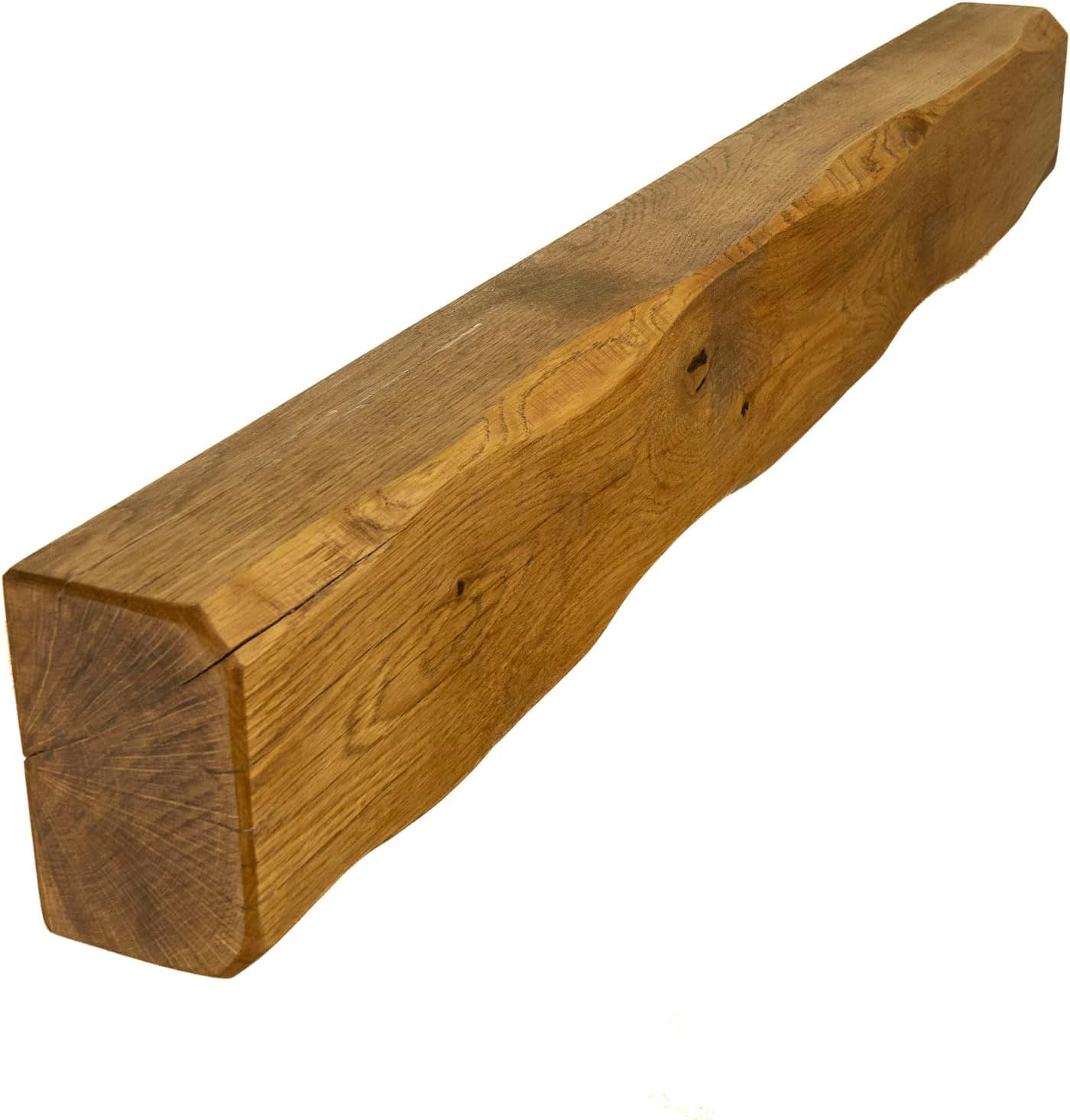 oakleys oak Genuine Solid Oak Beams for Fireplaces- Oak Floating Shelf for Home Decor- Rustic Shelves to Decorative Logs for Fireplace- Heavily Worked- Beam Size(120x15x10) Cm — image 1