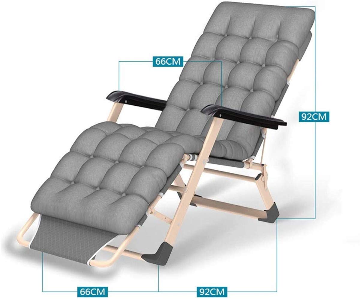 Chaises longues classiques Chaise longue/Zero Gravity Bleu, avec coussin en coton épais Chaise longue de lit pliante portable Chaise longue de balcon en tissu Oxford double, chaise longue The New