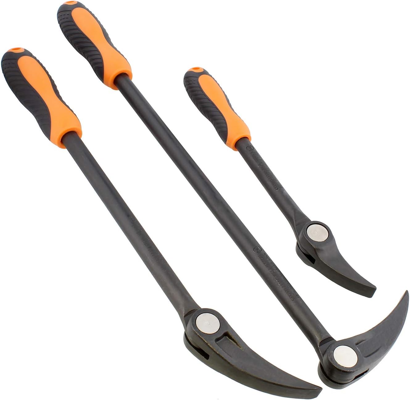 ABN Adjustable Pry Bar Set Heavy Duty 11-Point Indexing Pry Bar Set Automotive Pry Bar 3pc Kit – 8in, 12in, 16in