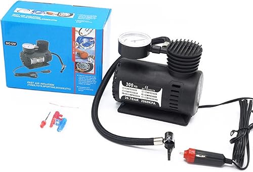 Miniatura 9 de BestAlice Compresor de aire portátil, bomba de neumáticos automática de 12 V, diseño de dial, carcasa de ABS, compacta, bomba de aire multiusos para