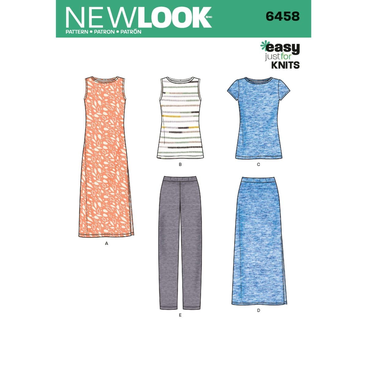 Sewing Pattern 6458A Misses' Easy Knit Separates, Paper, White, 22 x 15 x 1 cm