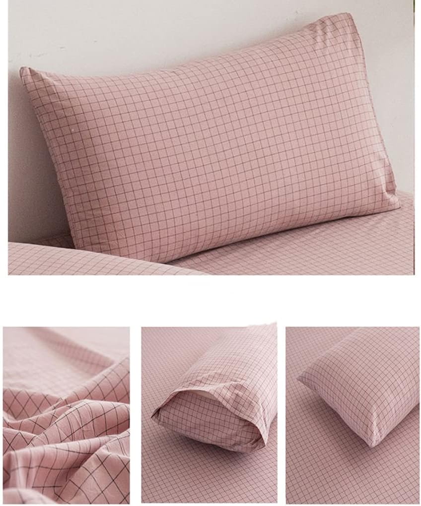 Solid Color Plaid Pillow Case Water Wash Cotton Sofa Home Decor Decorative 47cmx74cm Fashion Pillows Covers(Style I)