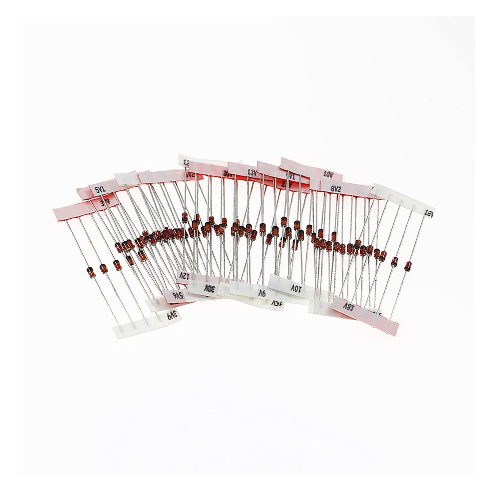 Kit Assortito di diodi Zener 70pcs 1w 14value x 5pcs 1N4728A-1N4751A Set elettronico