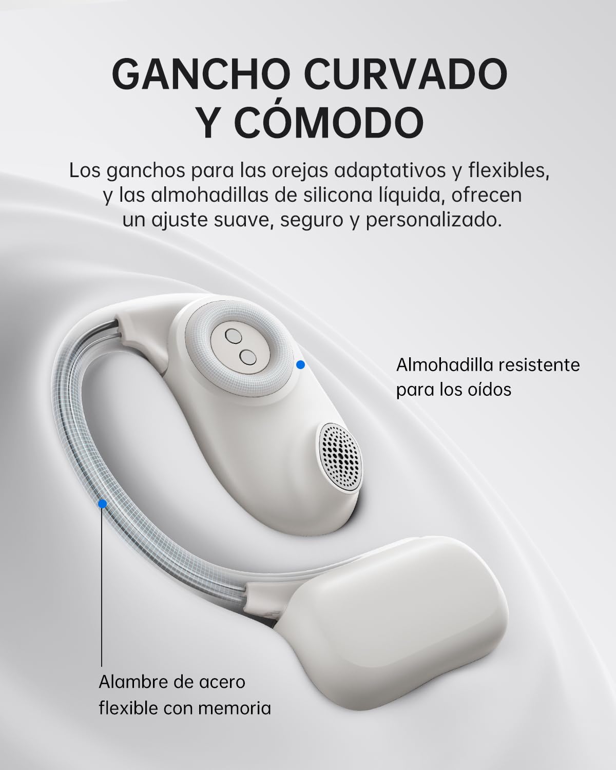 Baseus Bowie MF1 Auriculares Abiertos Bluetooth, Acústica Dirigida, Bajos Potentes, Ultraligeros, IPX4 Impermeables, Micrófonos ENC, Auriculares Inalámbricos Bluetooth 5.4 para Correr, Entrenamiento