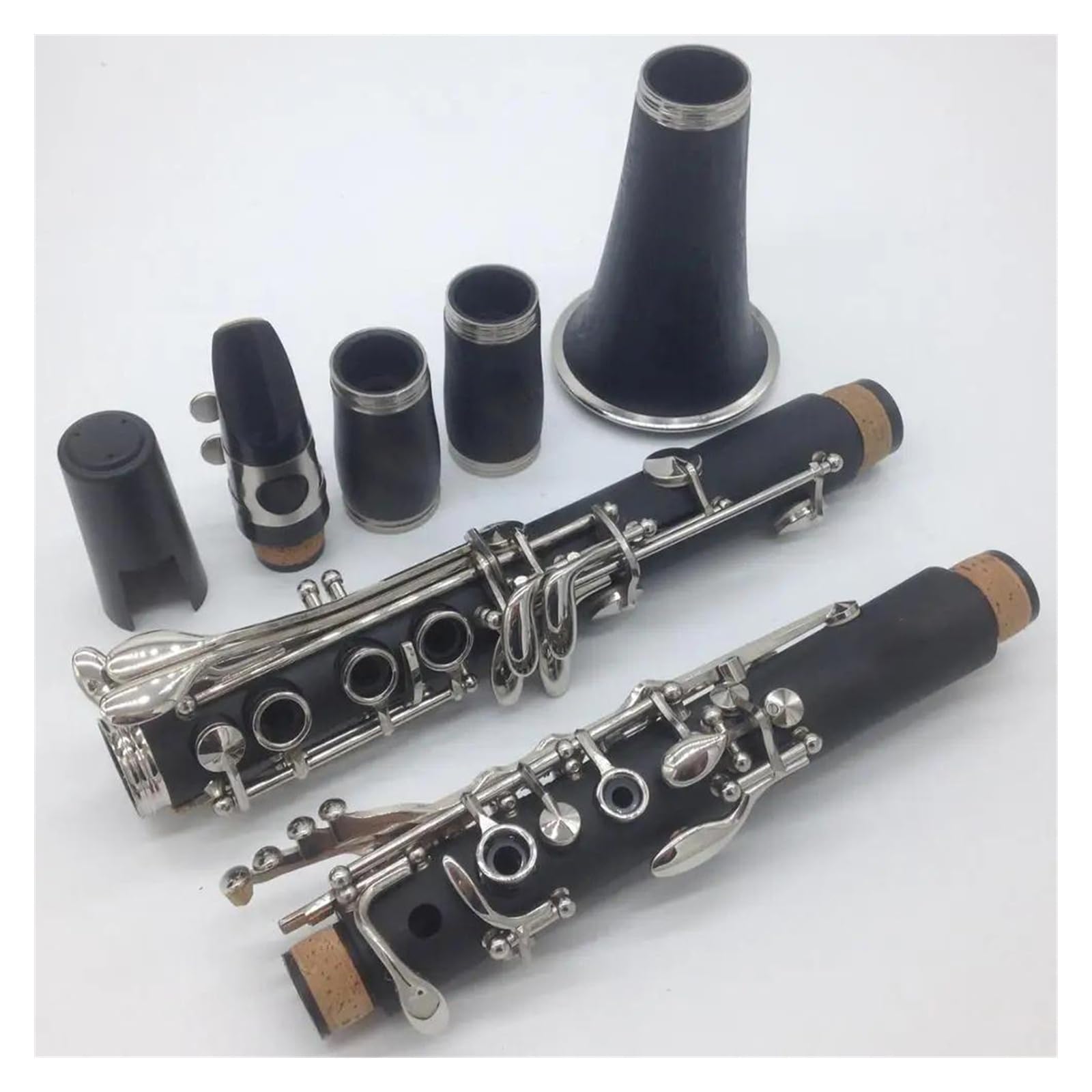 17 Teclas Teclas De Cuerpo De Baquelita Clarinete En Tono Bb Instrumentos De Clarinete Con Llave Chapada En Plata Con Boquilla Kit de Clarinete