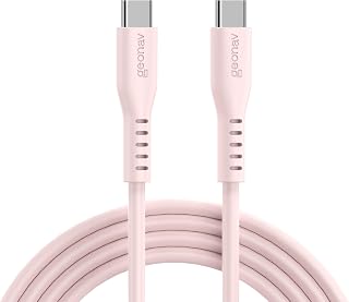 Geonav Cabo de Silicone USB-C para USB-C, carregamento até 38W, Silicone resistente, 1,5m, ESC06SPK, Rosa