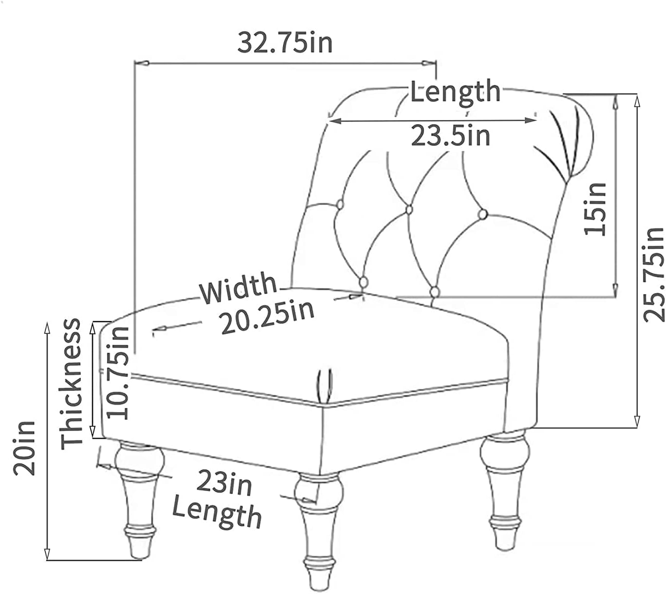 Armless Accent Chair Cover, Stretch Jacquard Chair Slipcover Soft Slipper Chair Covers Furniture Protector Covers for Living Dining Room Hotel Reception Chair