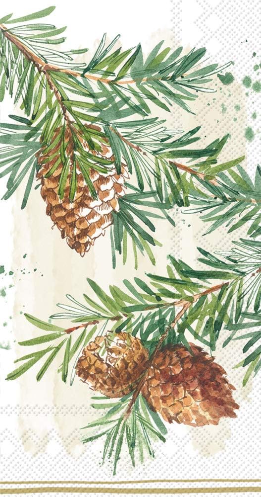 Boston International IHR Guest Towel Buffet Paper Napkins, 8.5 x 4.5-Inches, Decorative Branches
