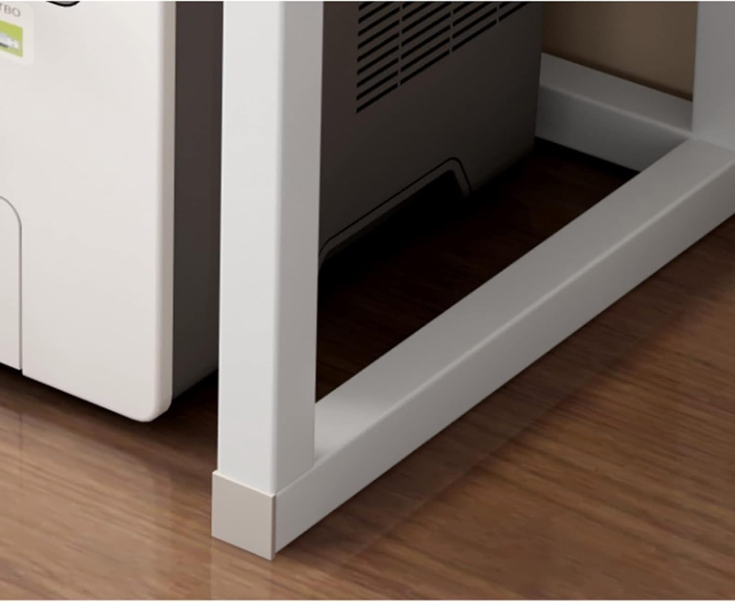 Soporte de madera para impresora de escritorio de 2 niveles, estante de almacenamiento multiusos para impresora, escáner, fax, monitor elevador de oficina en casa