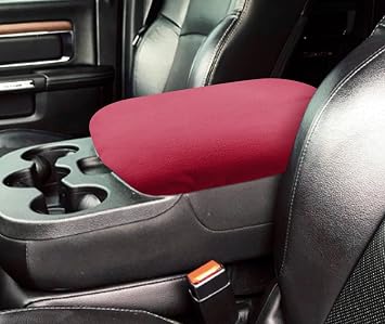 Center Console Armrest Soft Pad Protector Cover Compatible with 1993-2023 Dodge Ram 1500 2500 3500 4500 5500 Pickup Trucks - Red