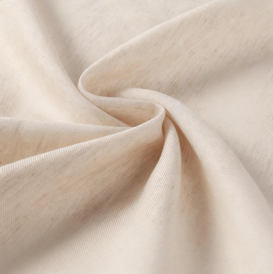 140 cm x 400 cm, tkanina lniana Twill towar sprzedawany na metry, 75% len, 25% poliester, gramatura 197 g/m², naturalny materiał strukturalny na ubrania, spódnice, kamizelki, torby