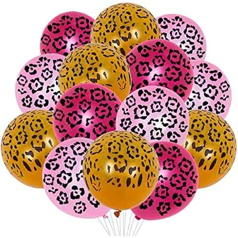 36 Pieces Leopard Print Balloons, Jungle Safari Animal Print Balloons for Wild Zoo Themed Girls Women Birthday Party, Bachelorette Party Decorations Cover