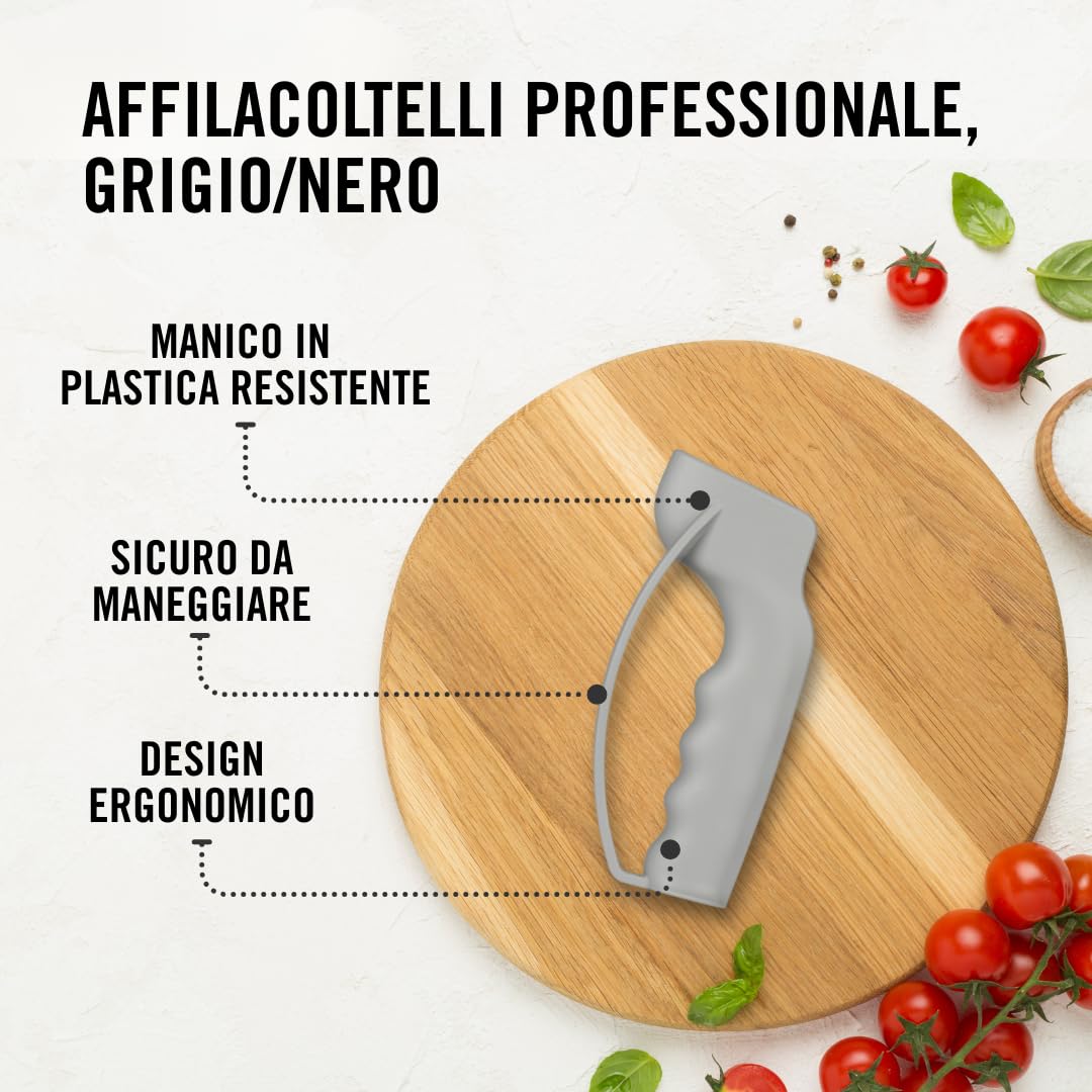 Victorinox Affilacoltelli Professionale, Affilatore, Knife Sharpener, Robusto Manico Sintetico, In due colori, Nero/Grigio