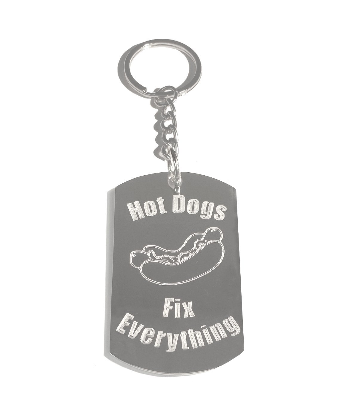 Hat Shark Hot Dogs Fix Everything - Metal Ring Key Chain Keychain