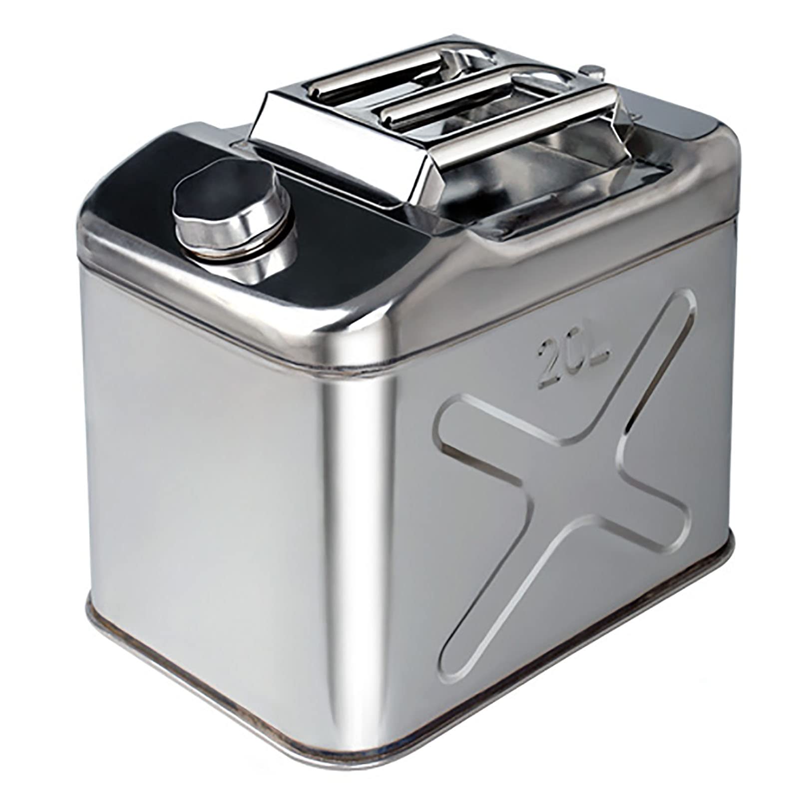 Tanica per serbatoio in acciaio inossidabile 304 Tanica per carburante di riserva per benzina, serbatoio per olio, tanica di riserva,20L