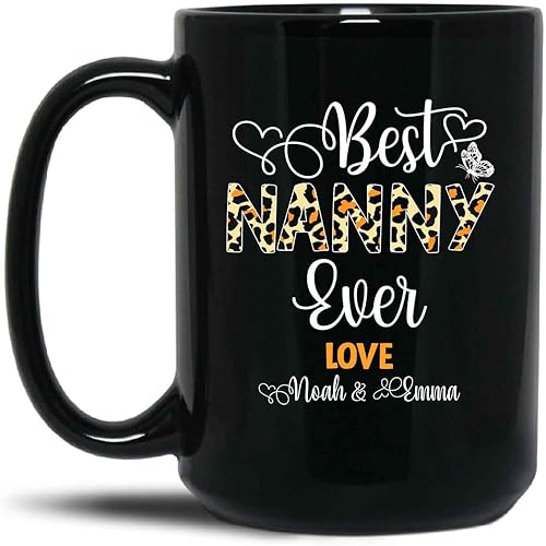 Miniatura 7 de Taza de café personalizada para niñera con nombres, regalo de niñera para abuela, mamá, esposa, regalo personalizado para niñera de niños, taza de