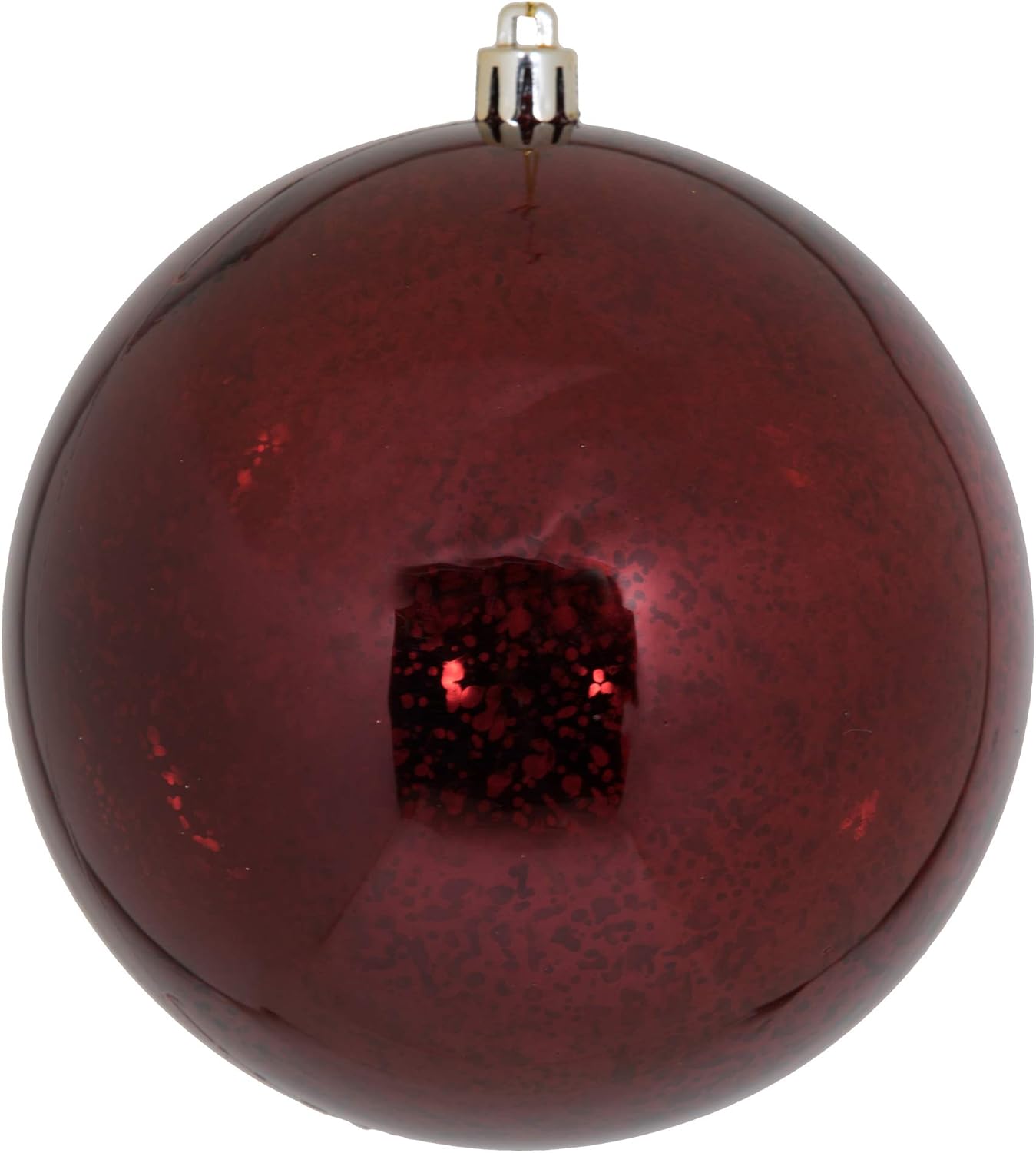 Vickerman 4.75" Christmas Ornament Ball, Burgundy Shiny Mercury Finish, Shatterproof Plastic, Holiday Christmas Tree Decoration, 4 Pack