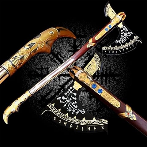 SHINY CRAFTS -Viking Axe Kratos Axe God of War Bearded Axe- Cosplay Axe, Cosplay Armor, Cosplay Weapon, Prop, Replica, Kratos Weapon, Costume Weapon (SCA-002) Cover
