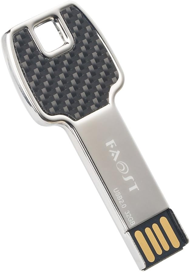 Faost Faost Design Fashion Carbon Metal Key USB Pendrive Memory Stick, Data Transfer External Storage Device (32GB, Black)
