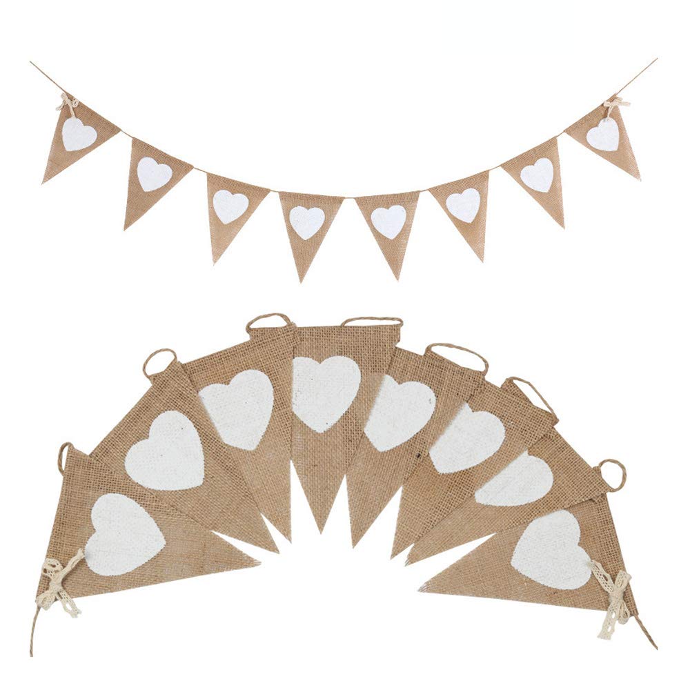 MUCKLILY Engaged Girlande - Leinen Wimpel Banner Für Verlobung & Hochzeit