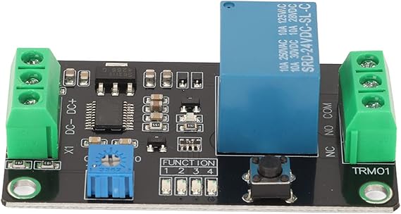 Time Delay Relay Module, Timer with Trigger Delay Function, Self Locking Delay Switch for Industrial Control (DC24V)
