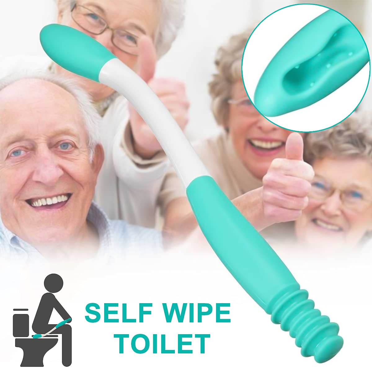 WC-Hilfsmittel,Toilettenhilfe Abwischhilfe,Abwischhilfe für Po,Toilettenpapierhilfen Lang,Toilettenhilfe zum Abwischen des Gesäßes,Toilettenhilfe Lange Reichweite Comfort Wipe für Senioren