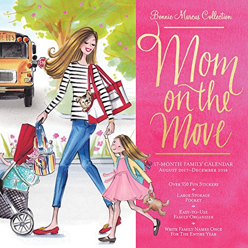 Bonnie Marcus Mom on the Move Organizer with Pocket 2018 12 x 12 Inch Monthly Square Wall Calendar with Foil Stamped Cover, Fashion Designer Bonnie Marcus Collection (Multilingual Edition)