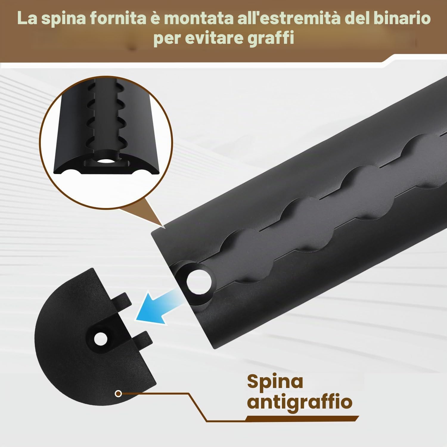 4 x 1 m rotaia airline in alluminio, forma semicircolare con fori, guida di ancoraggio anodizzata con 10 occhielli e 8 tappi terminali, fissaggio del carico per rimorchi, auto e camper