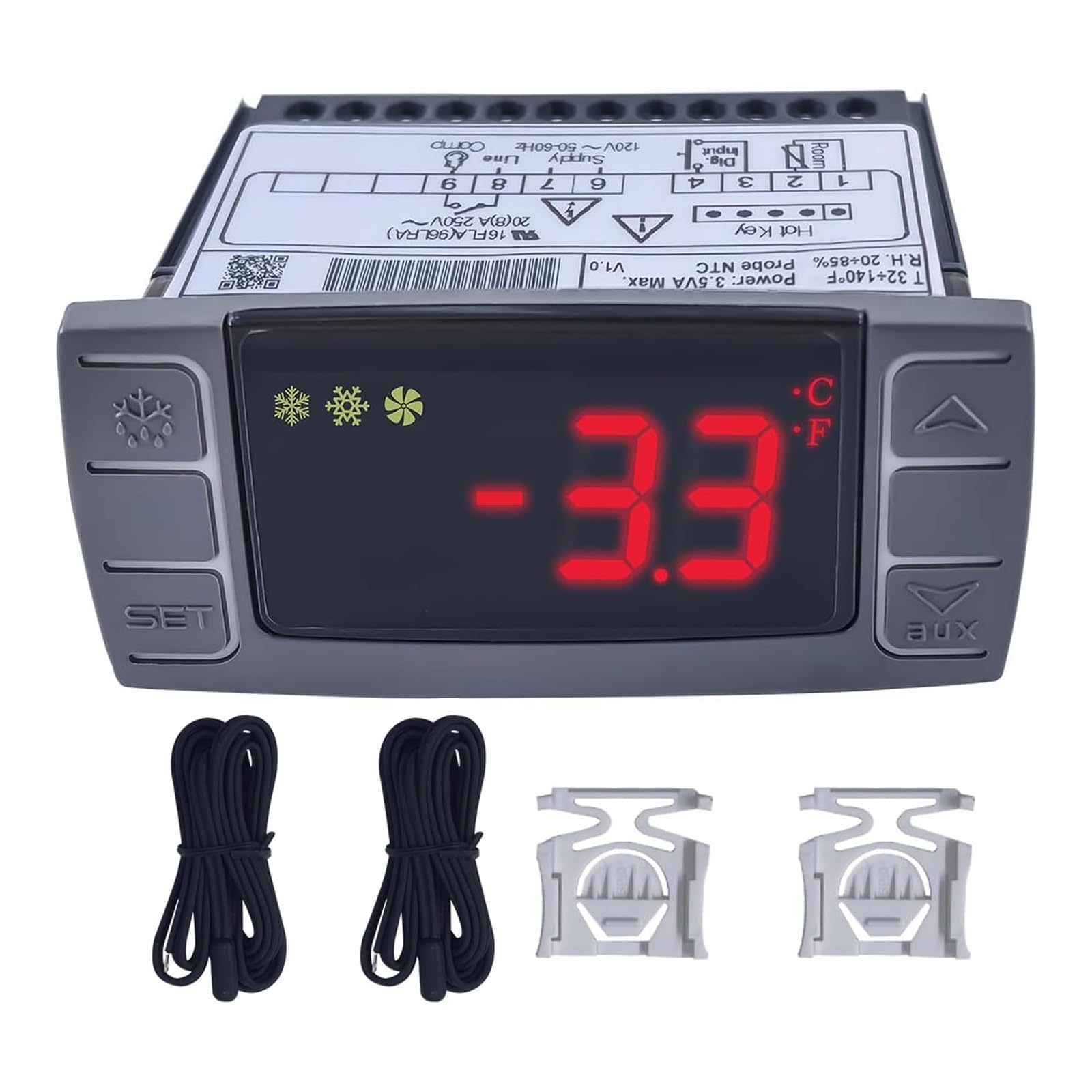 Dixell Contrôleur de température numérique pour réfrigérateur congélateur appareils de chauffage avec sonde 120 V 50 60 Hz