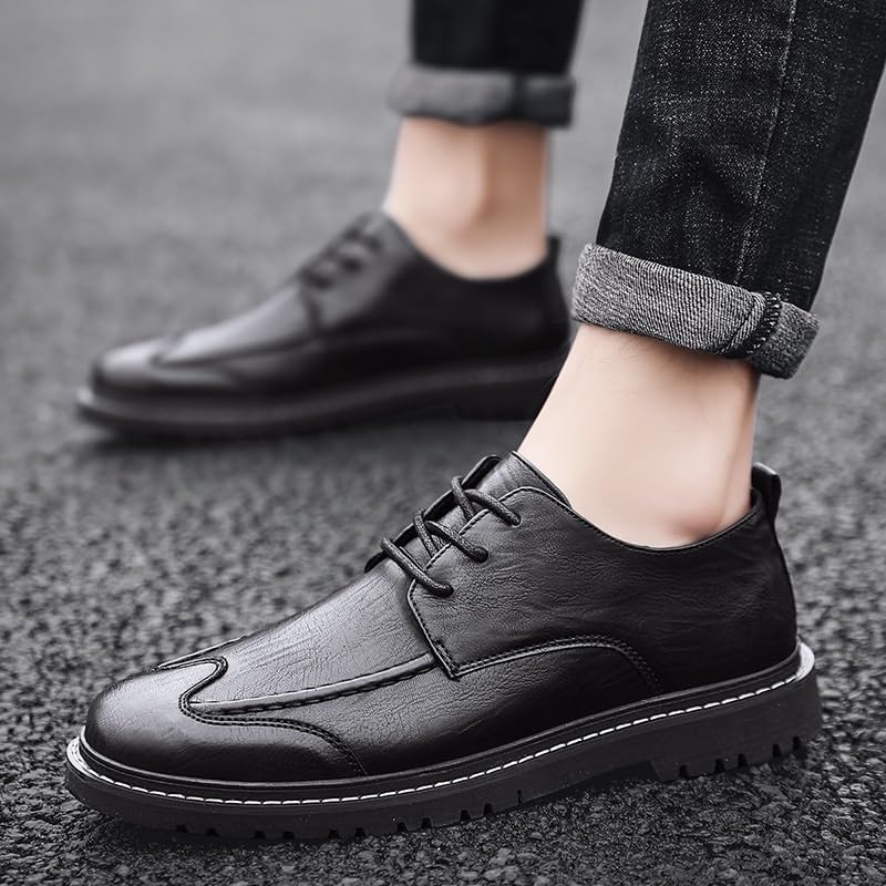 Men's Austerity Brogue Dress Oxford Shoes Vegan Leather Low Top Wedding Party Classic Lace Up Brogue3