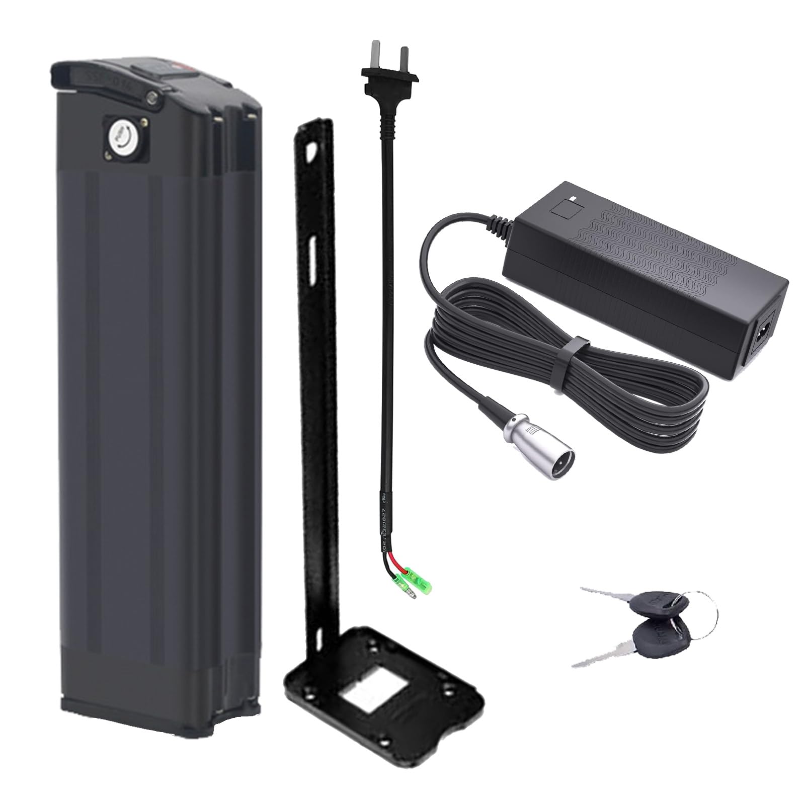 JHKJ Ebike Battery 36V 10Ah Lithium Battery 48V 8Ah 12Ah Lithium ion  Battery 24V 20Ah 13Ah 15Ah with Charger Handle 2-Pin Port for Below