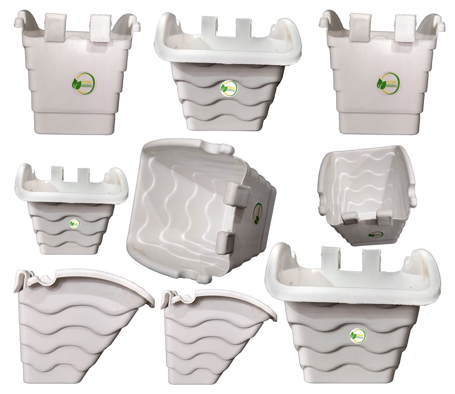 Oshi Greens Colorful Vertical Garden Flower Pots Wall Hanging Pots Planter Plastic Set 5 inches (White) (B09F9Z9Z8P) Amazon Price History, Amazon Price Tracker
