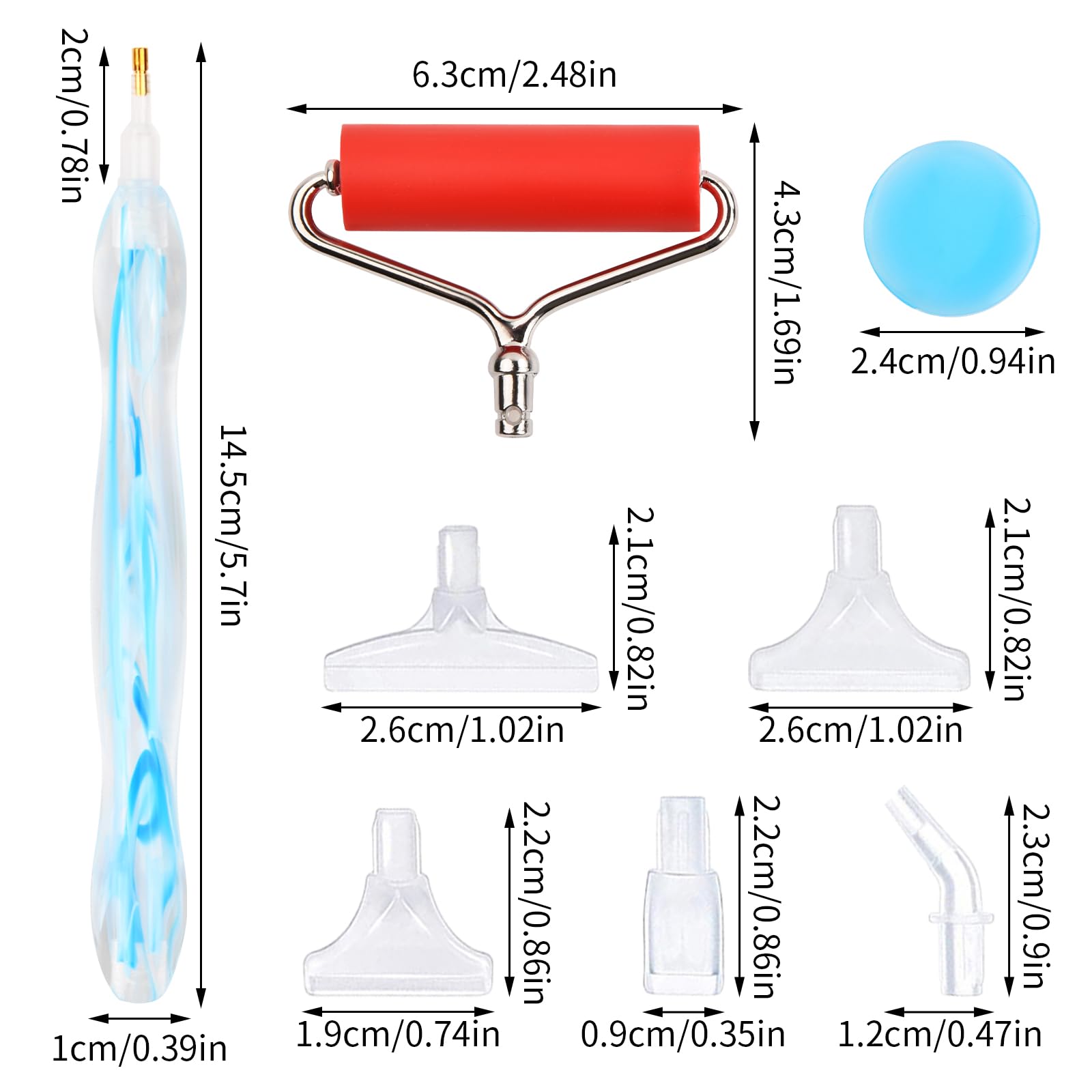 3 Pièces Stylo Diamond Painting, Diamond Painting Accessoires Avec