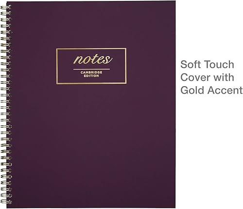 Miniatura 6 de Mead Cambridge - Cuaderno de reuniones, diario, 8 38 x 11 pulgadas, rayado, 80 hojas, anillo doble de alambre, morado (49567)