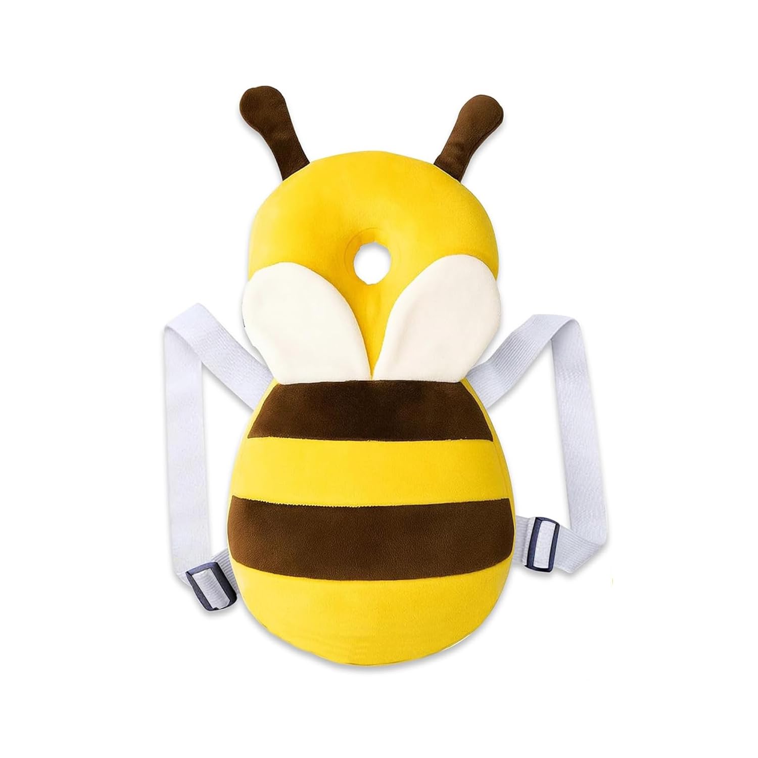 Baby Head Protector Pillow Backpack | Bee Design Soft Cushion Safety Pad | Protective Toddler Gear for Walking and Crawling | Yellow Brown-image-4