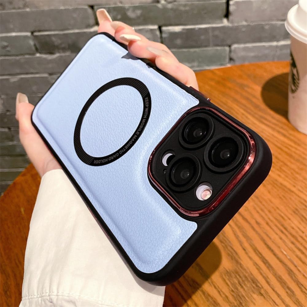 Étui en cuir de luxe pour iPhone 13 Pro Max avec protection d'objectif intégrée Sierra Blue - 7