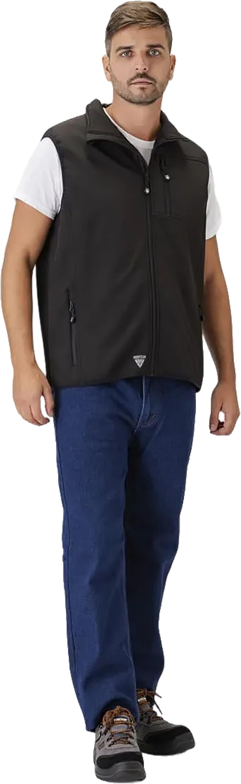 WORKTEAM Chaleco Softshell Doble Capa Cuello Alto Bolsillos Cierre Transpirable Unisex