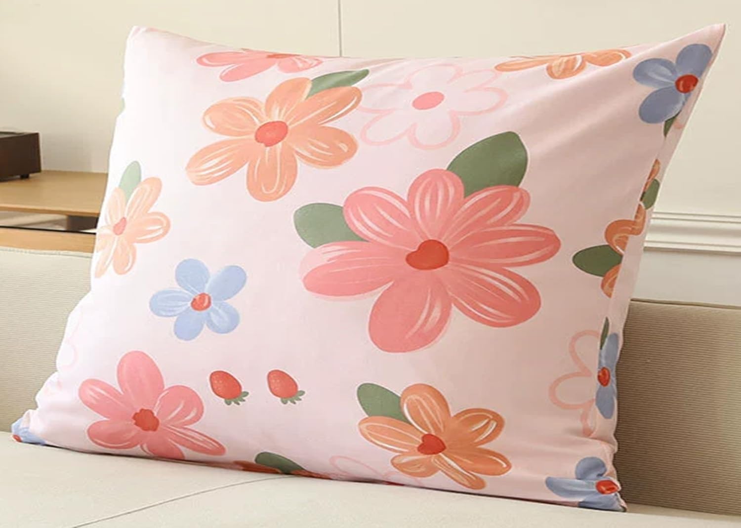 Boho Cotton Canvas Cushion Covers Modern Floral Decorative Pillowcases
