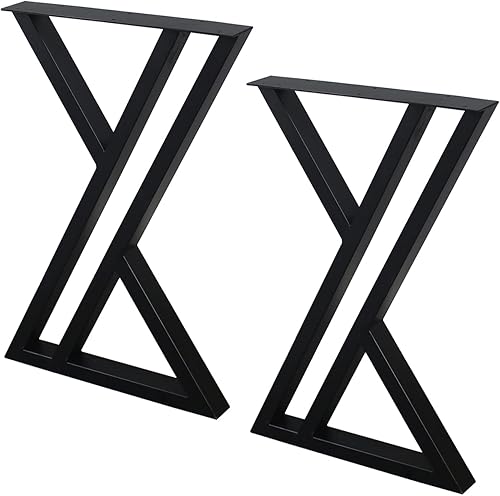 Miniatura 3 de MBQQ Patas para muebles de 28 pulgadas de altura y 17.7 pulgadas de ancho, patas triangulares de doble soporte, patas de escritorio de metal