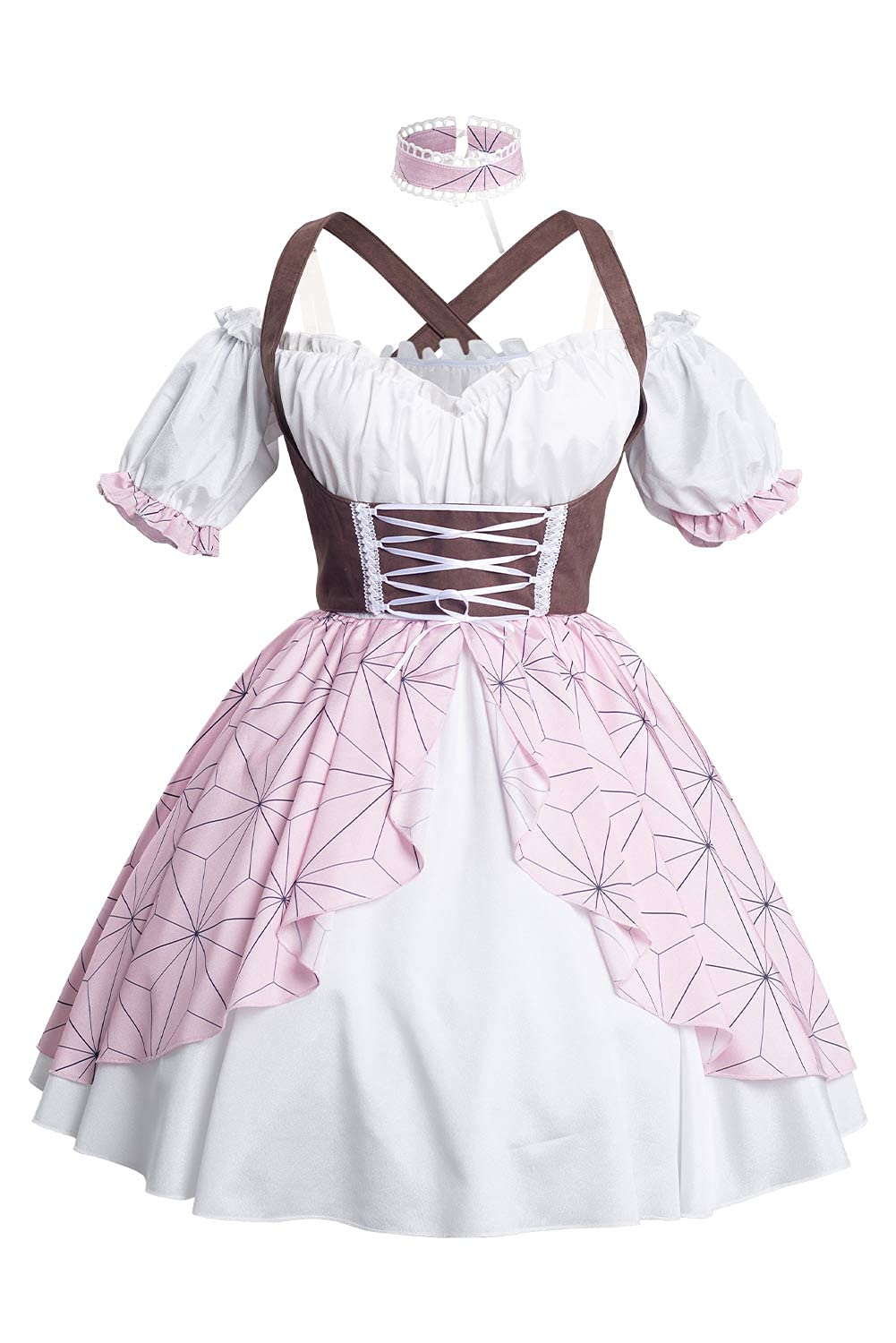 Buy Womens Demon Slayer Nezuko Kamado Lolita Dress Cosplay Sweet Skirts ...