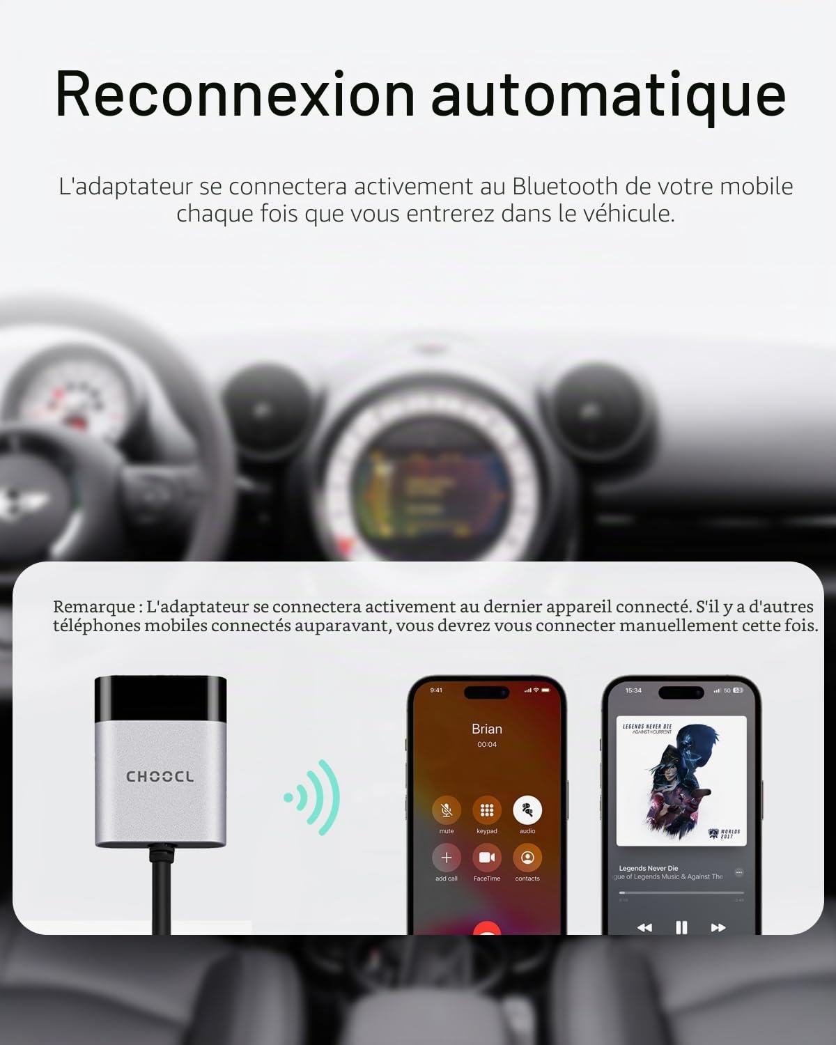 Adaptateur Bluetooth Voiture USB/AUX pour BMW Mini CIC & Boost CD
