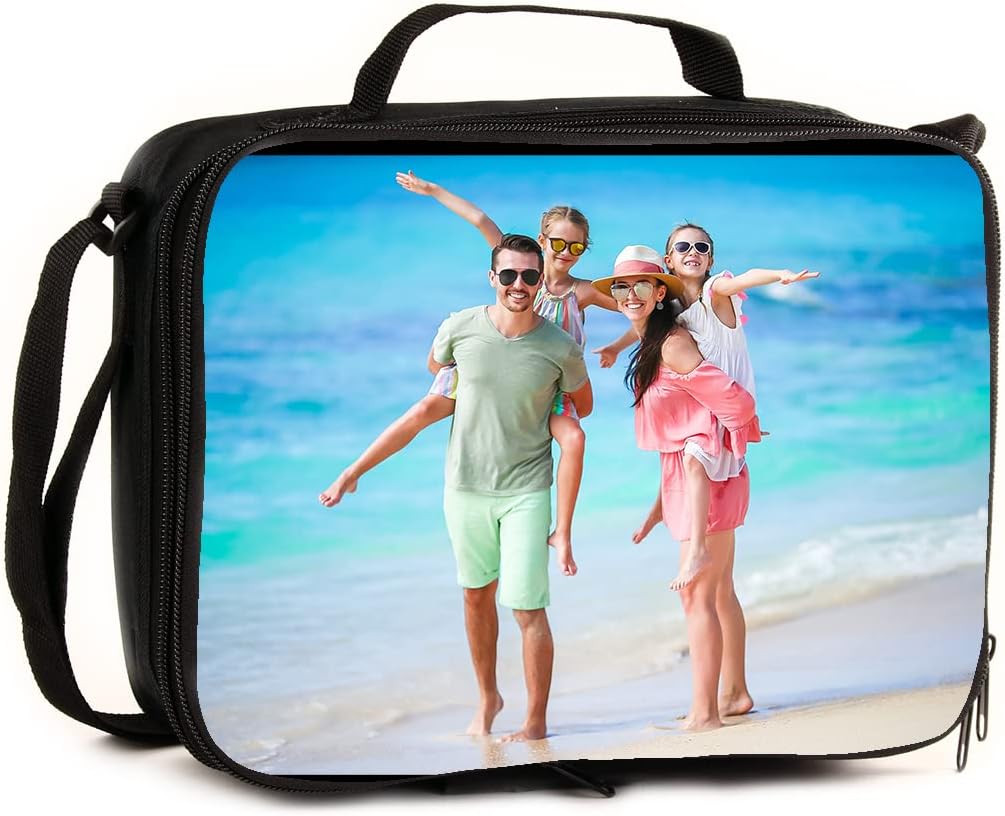 KishKesh Personalization Custom Full Color Print Lunch Bag Upload your Design, Photo, Logo or Text