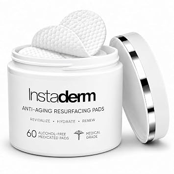 Anti-Aging Resurfacing Pads Smooths Fine Lines, Wrinkles, Dark Spots, Freckles, Skin Roughness to Enhance the Skins Texture & Uneven Skin Tone for Radiant Glow.