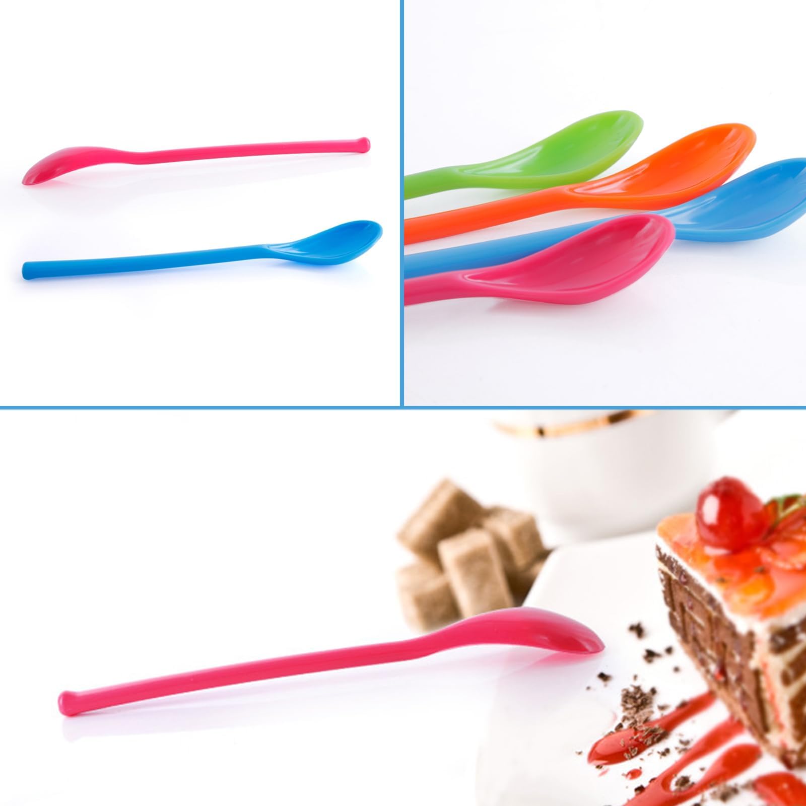 12 cucharas de huevo, cucharas de plástico para huevos, cucharas largas de plástico, cucharas largas de helado, cucharas largas de yogur, para cocina, café, bebidas, huevos, helado, yogur, 12 unidades
