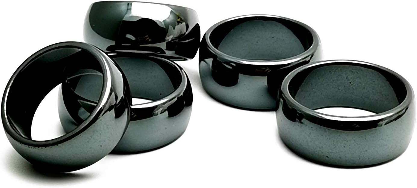 Hematite Stone Ring Collection – Mixed Sizes Unisex Pack, Perfect for Chakra Work, Daily Wear & Gift Giving