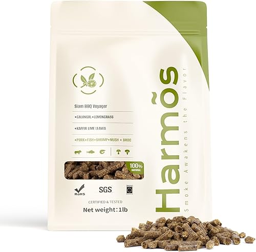 Harmos 4 pellets de madera: pellets de madera dura premium para barbacoa SEA Tropical/Ninja BBQ/Smokers, 2 paquetes sellados