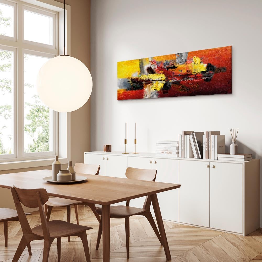 murando - Quadro Fonoassorbente Rosso 120x40 cm 1 Pezzo - Canvas - Quadri Acustici XXL Grandi - Pannelli Fonoassorbenti Decorativi - Decorazione da Parete Soggiorno - Astratti a-A-0360-b-a